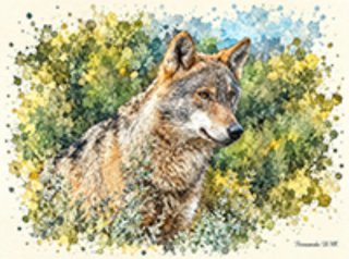 Lámina de naturaleza: Lobo ibérico 2