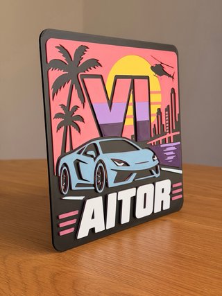Cartel 3D Personalizado GTA VI