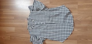 Blusa de cuadros vichy blanco y negro