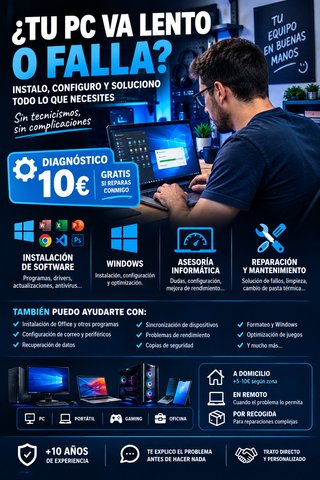 Reparación y mantenimiento de PC y portátiles