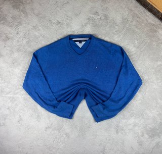 Jersey Tommy Hilfiger Azul Cuello V Talla L