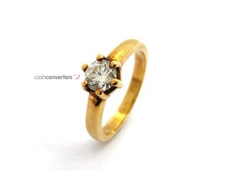 sortija oro 18k con piedra con diamante