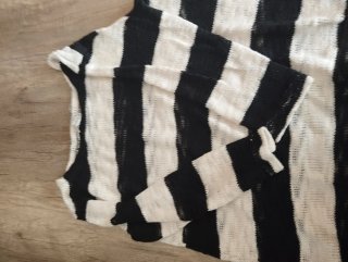Jersey de Punto Rayas Blanco y Negro