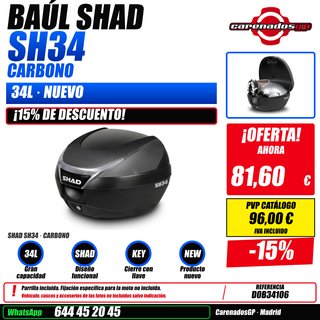 BAUL SHAD SH34 34L CARBONO