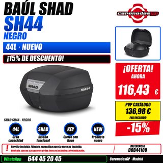 BAUL SHAD SH44 44L NEGRO