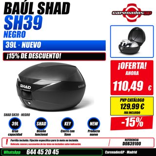 BAUL SHAD SH39 39L NEGRO