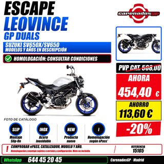 LEOVINCE GP DUALS SUZUKI SV650X/SV650