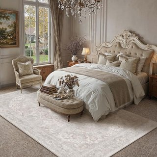 PURECOZY Alfombra 160x230cm Gris Pelo Corto Retro