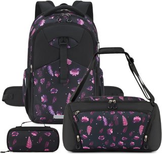 AMYTHE Mochila Niños Ergo Set 3 Piezas 30L Violeta