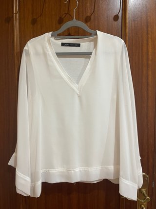 Blusa Blanca Zara Talla M