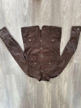 Chaqueta fina marrón Zara Talla M