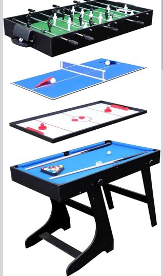 Mesa Multijuegos 4 en 1: Futbolín, Billar y más