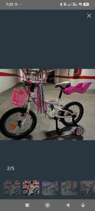 Bicicleta de niña 16 pulgadas