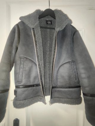 Abrigo Zara Gris azulado