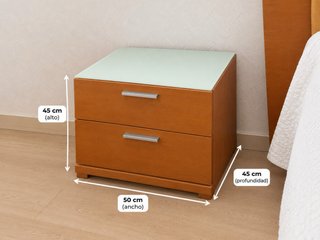 Mesitas de noche de madera y cristal