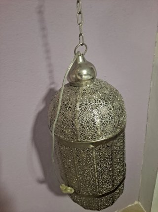 Lámpara Colgante de Metal Plateado