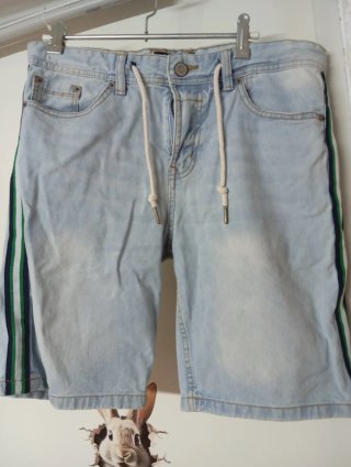 Pantalones Cortos Vaqueros con Franjas