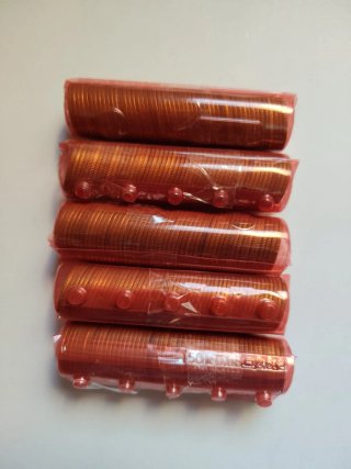 5 Cartuchos de 50 Monedas de 1 Peseta rubias 1975