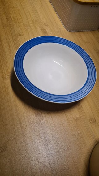 Bol Cerámico Blanco y Azul