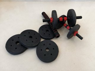 Mancuernas Ajustables 10kg 2 en 1(mancuerna+barra)