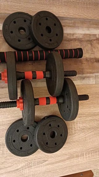 Mancuernas Ajustables 10kg 2 en 1 (mancuerna+barra