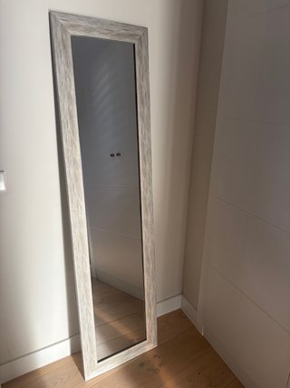 Espejo de Pared con Marco de Madera Gris