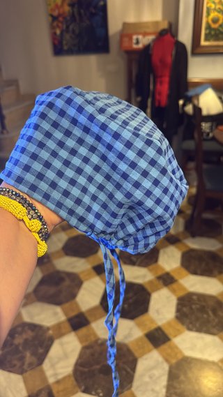 Gorro de Quirófano o Cocina Cuadros Azules