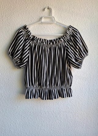 Top H&M Rayas Hombros Descubiertos Talla S