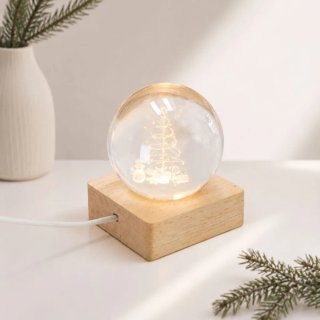 Lámpara con Bola de Cristal Navideña