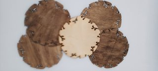 Lote de 5 Bajoplatos de Madera Artesanales