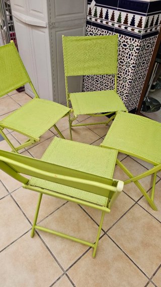 Set de 4 Sillas Plegables de Jardín