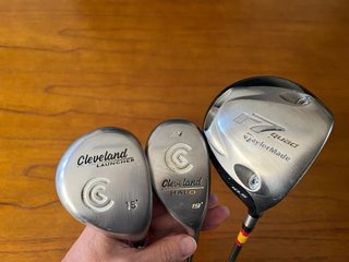 Set de 3 Palos de Golf: Driver, Madera e Híbrido