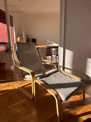 Sillón Ikea con reposapiés