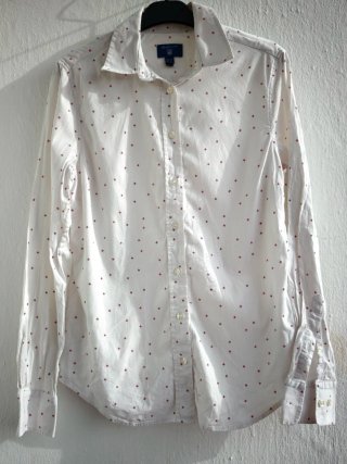 Gant White Patterned Long Sleeve Button-Up Shirt