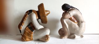 Pareja de Esculturas Cerámicas Mexicanas