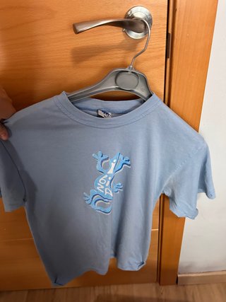 Camiseta Azul con Estampado de Lagarto Ibiza