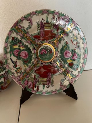 Plato de Porcelana Oriental Decorado