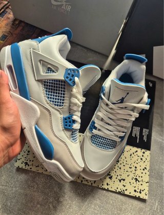 Zapatillas Jordan Retro 4 Blanco y Azul