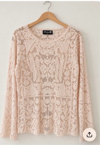Jersey de encaje beige Danity Talla M