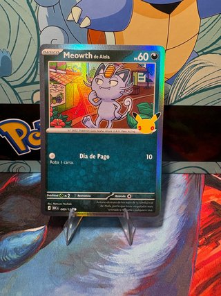 Carta Pokémon Meowth de Alola (Celebraciones)
