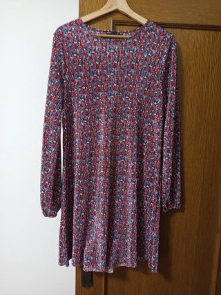 Vestido Estampado Plisado