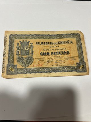 Billete 100 Pesetas Gijón 1937