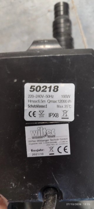 Bomba de Agua WilTec 12000 l/h