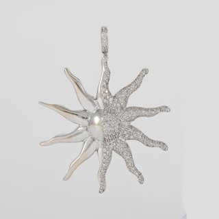 Colgante Sol de oro blanco 18k con brillantes