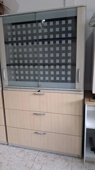 Mueble de Oficina con Vitrina y Cajones 612583680