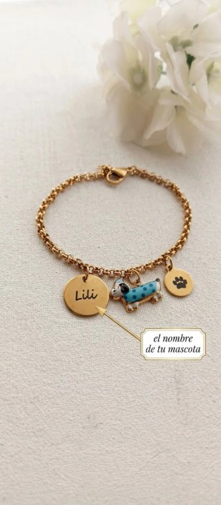 Pulsera Charm Perrito Esmaltado