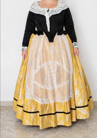 Traje de fallera amarillo y negro talla 42/44