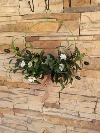 Colgante decorativo ramas de olivo y flores