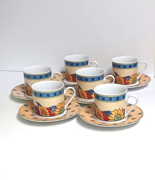 Juego 6 Tazas de Desayuno Girasoles - (Fine China)