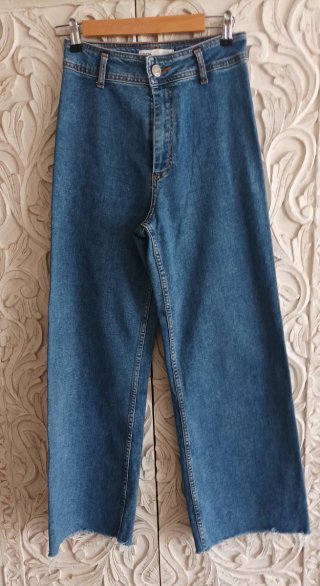 Pantalón Ancho Zara Azul